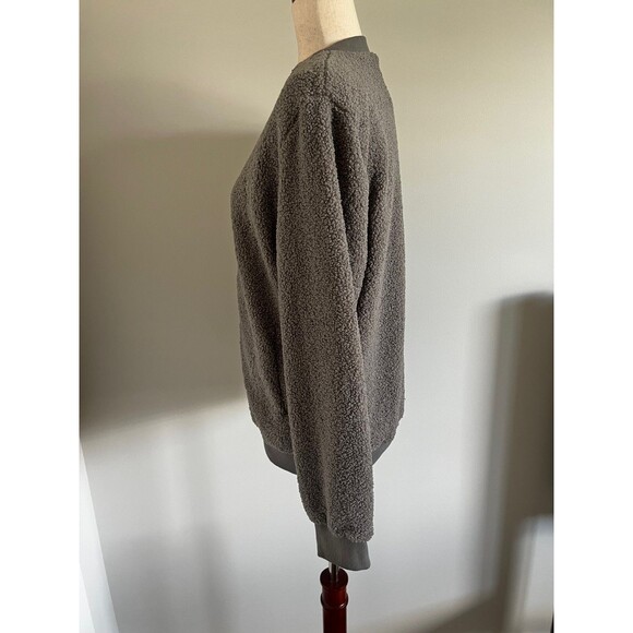 NWT MIROL Women's Sherpa Fleece Full Zip Fuzzy Grey Bomber Style Jacket Size M - Picture 4 of 11